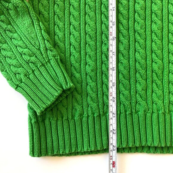 Lauren Ralph Lauren Womens S Chunky Cable Knit Fisherman Cotton Sweater Crest - Picture 4 of 5